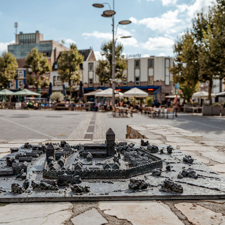maquette Landsfort Herle op het Pancratiusplein in Heerlen